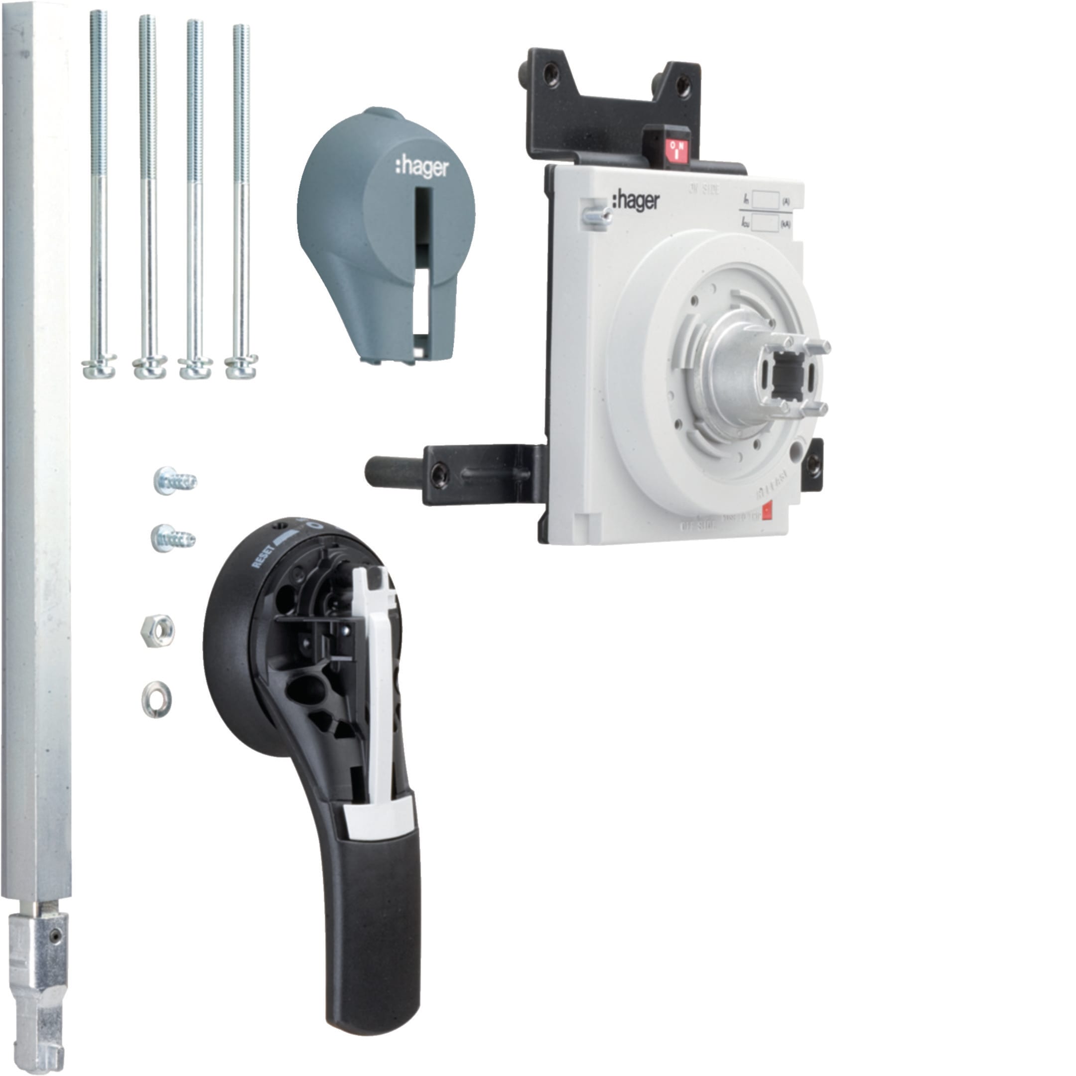 HAGER BOCCHIOTTI - Manovra rotativa rinviata L320mm per interruttore scatolato h3 h1000