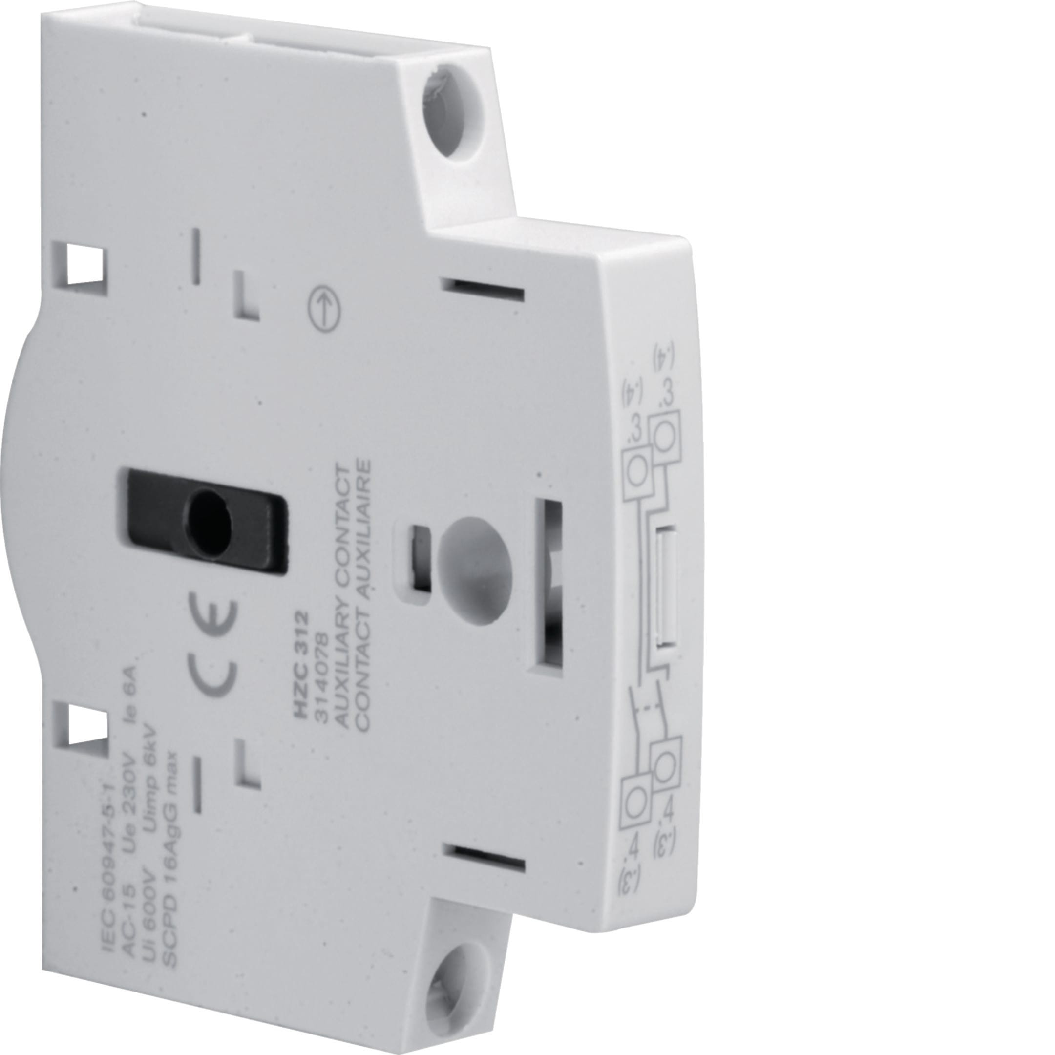 HAGER BOCCHIOTTI - Contatto ausiliario 2NA per HAB, HAC, HAE 4P 20-160A e HIM 4P 20-80A