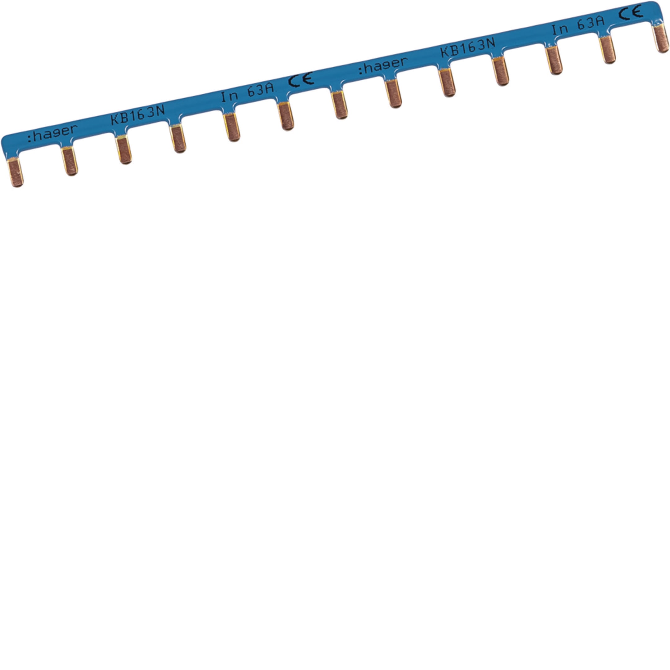 HAGER BOCCHIOTTI - Barretta di cablaggio 1P blu 13 moduli DIN