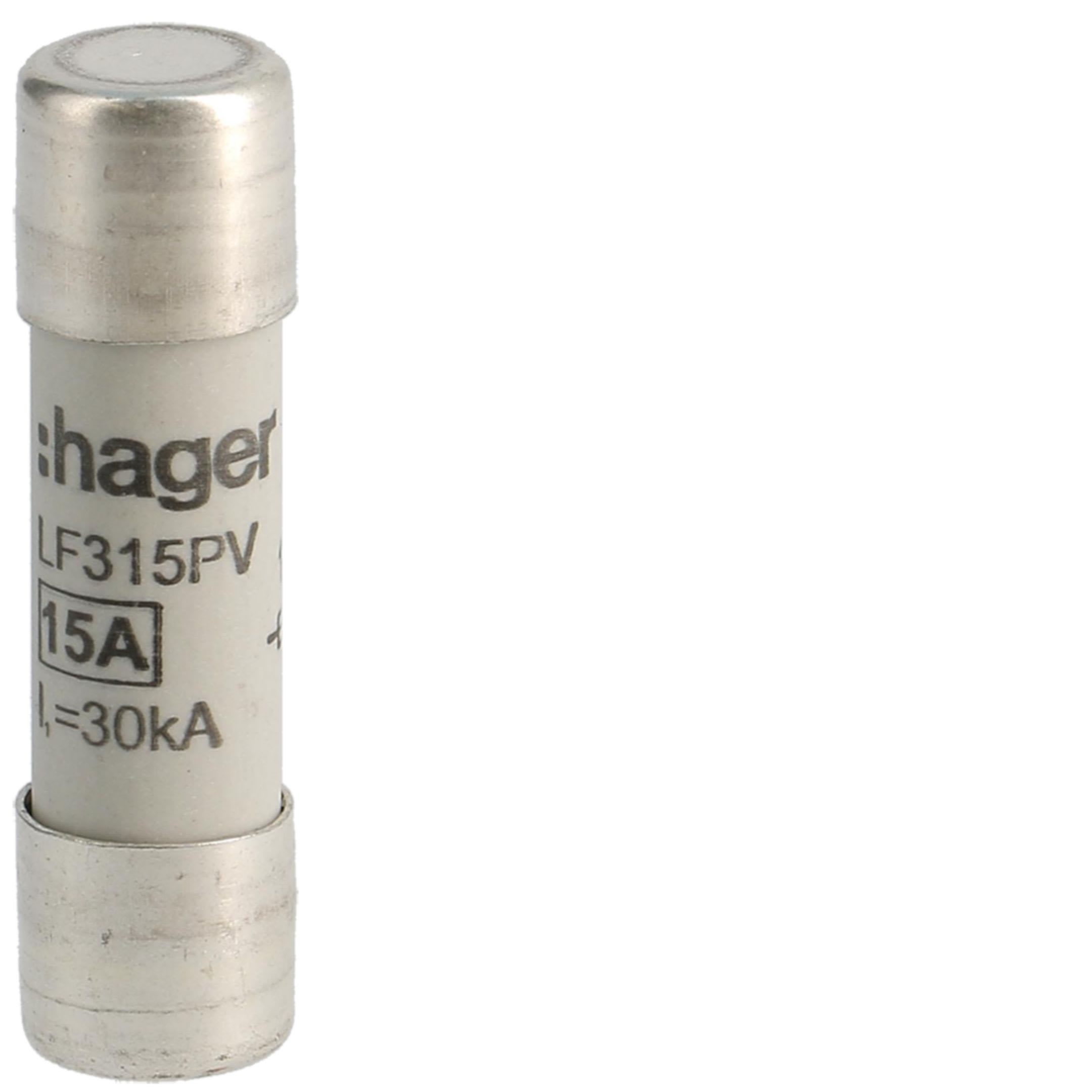 HAGER BOCCHIOTTI - Fusibile fotovoltaico 10.3x38 15A 1000 V DC