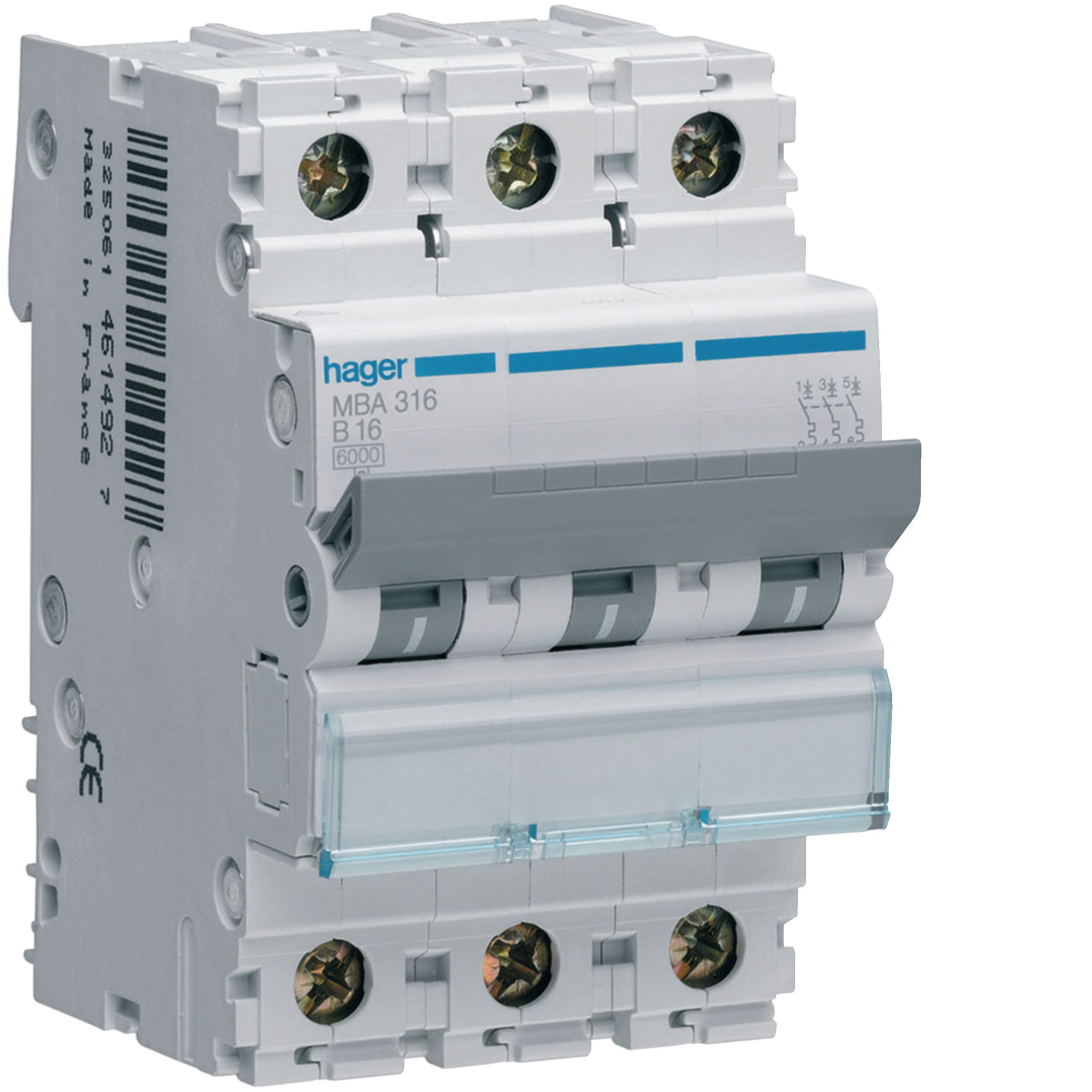 HAGER BOCCHIOTTI - Interruttore automatico magnetotermico 4500A 3P curva B 32A 3M