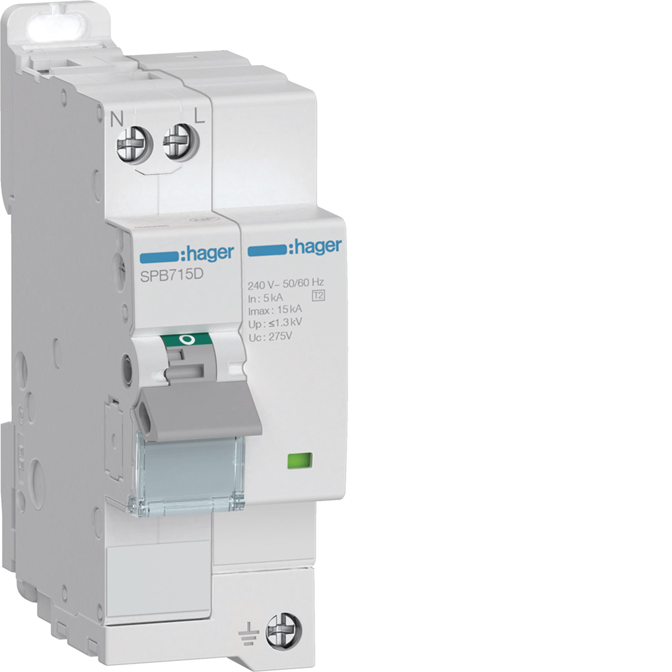 HAGER BOCCHIOTTI - SPD 2P T2 autoprotetto 15KA segnalazione finevita