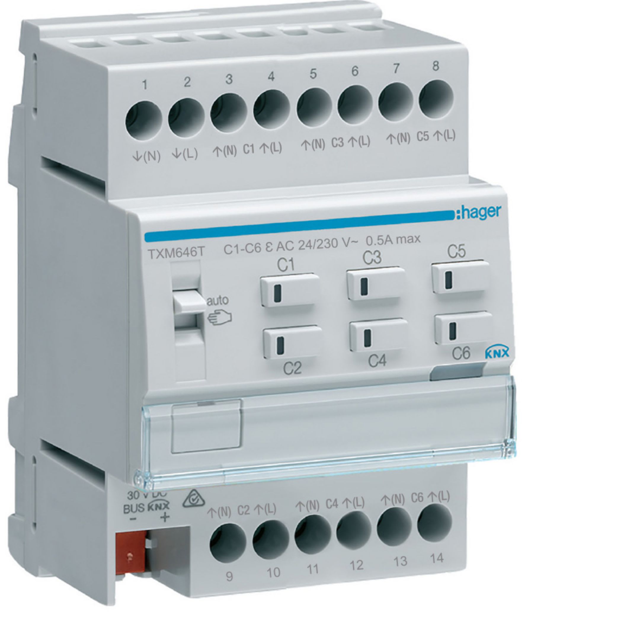 HAGER BOCCHIOTTI - MOD.KNX EASY 6 OUT 24/230V TRIAC 4M