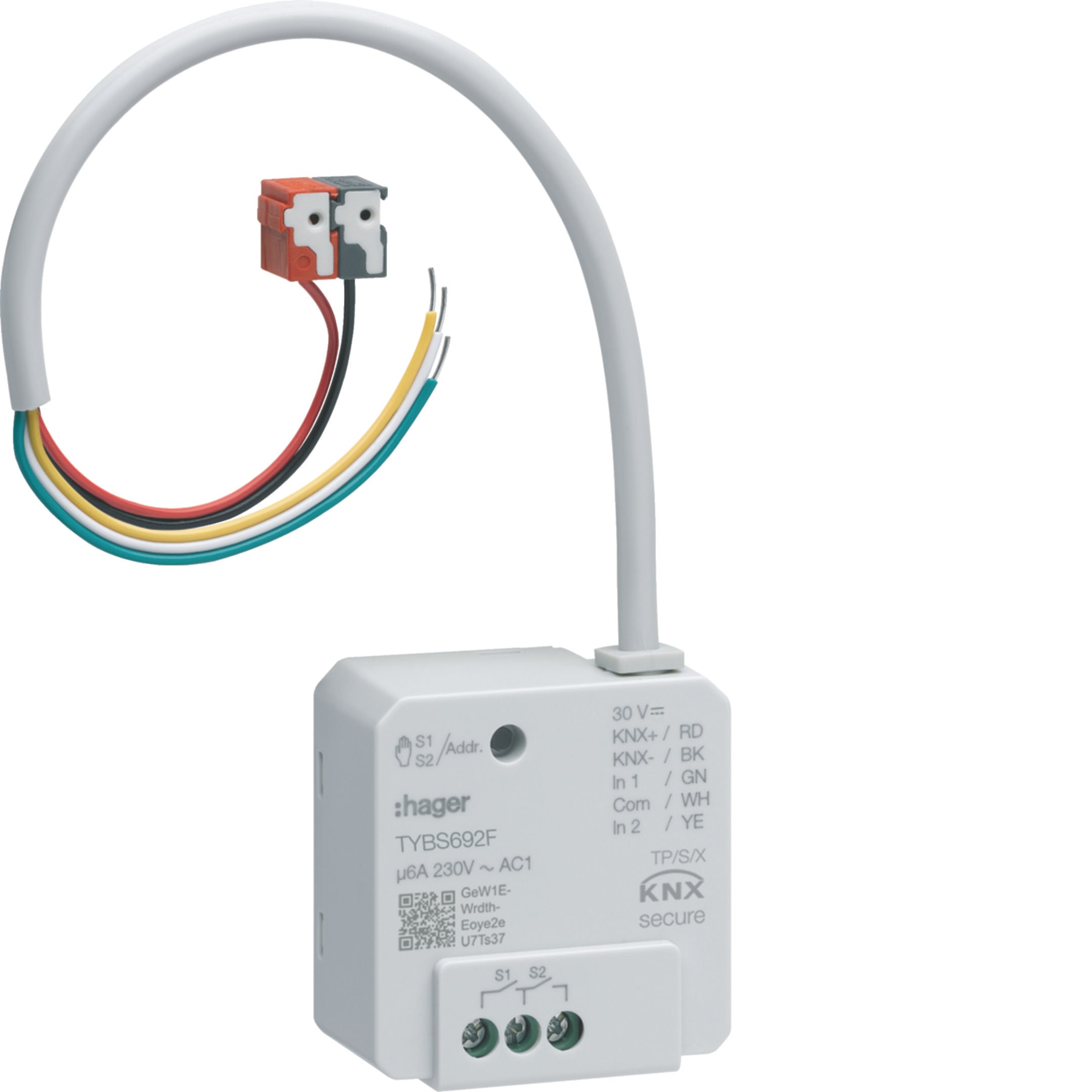 HAGER BOCCHIOTTI - Modulo KNX Secure 2 uscite + 2 ingressi tapparelle/veneziane 6A AC1 incasso