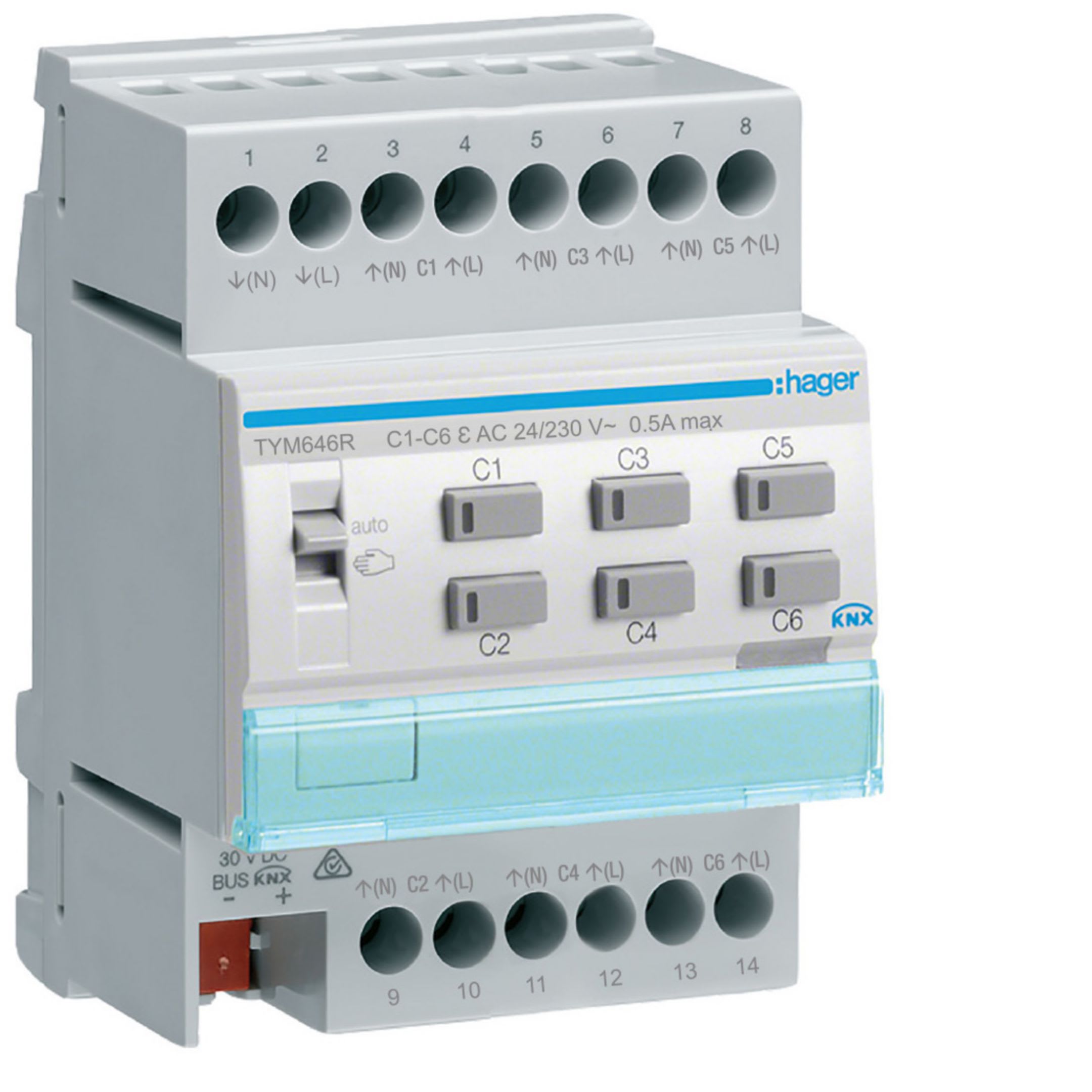 HAGER BOCCHIOTTI - Modulo KNX HVAC 6 uscite 24/230V AC + 12 termoregolatori easy e ETS 4M
