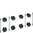 HAGER BOCCHIOTTI - Kit di 8 supporti barre 4P + tiranti per 1 barra 10 mm per fase quadro evo