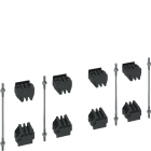 HAGER BOCCHIOTTI - Kit di 8 supporti barre 4P + tiranti per 1 barra 5 mm per fase quadro evo
