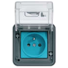 HAGER BOCCHIOTTI - Presa ricarica 2P+T grigia per veicoli elettrici IP55 sporgente