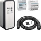 HAGER BOCCHIOTTI - Stazione ricarica witty solar 1 presa T2S 3P 22kW server flow, contatore e cavo