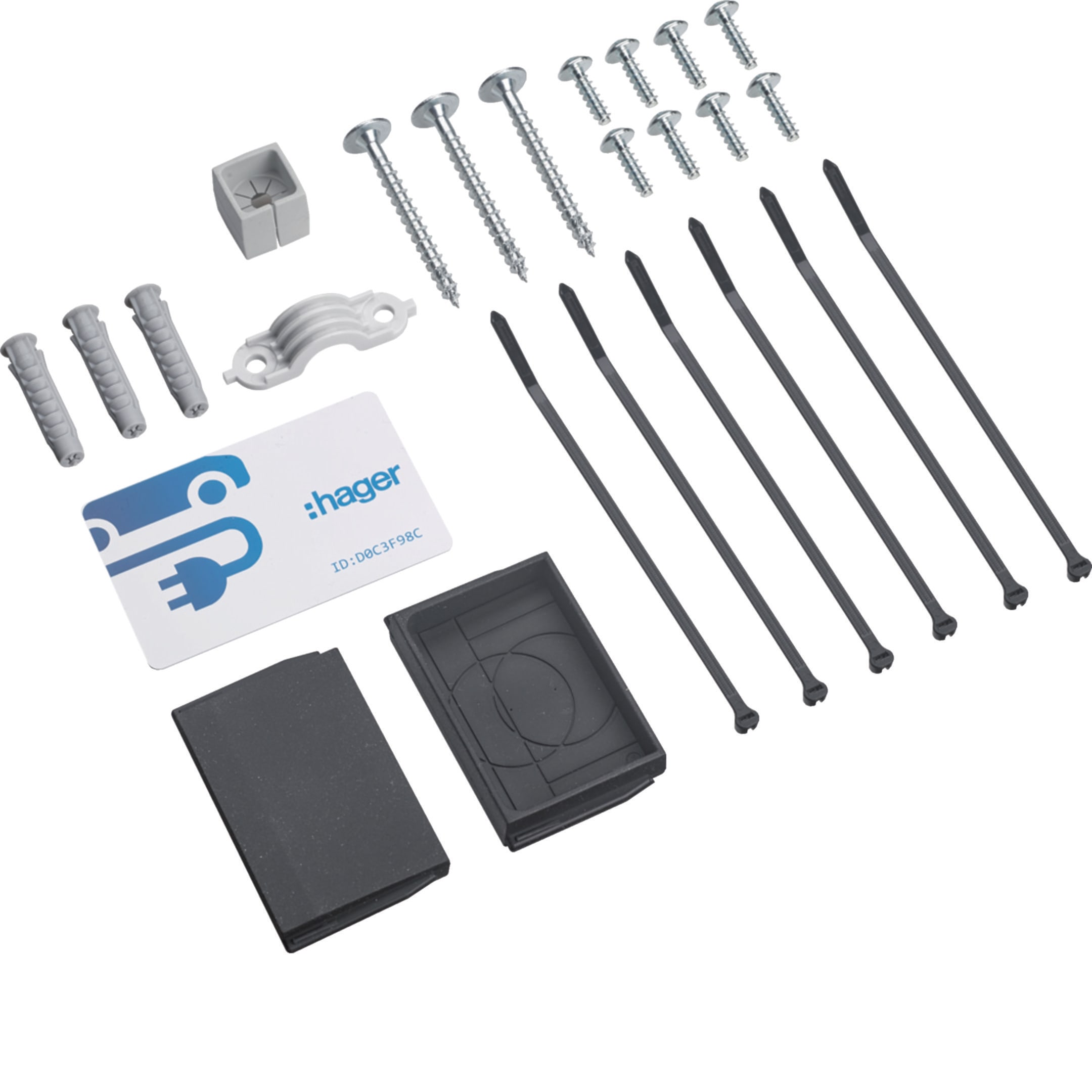 HAGER BOCCHIOTTI - Kit ricambio viteria e accessori per stazioni di ricarica witty one, plus e pro