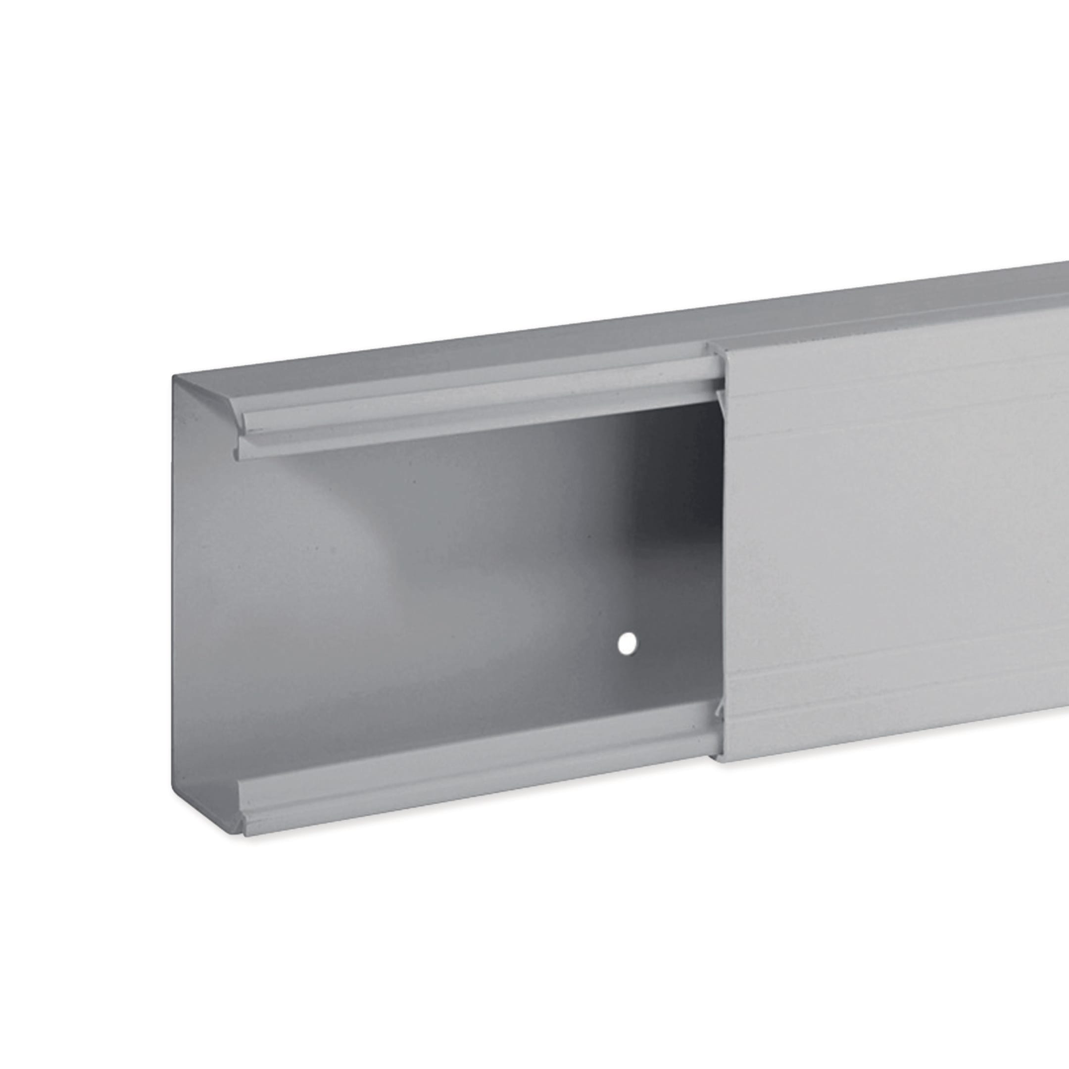 HAGER BOCCHIOTTI - Canale porta cavi con base piana grigio completo di coperchio TA-EN 80x40 G