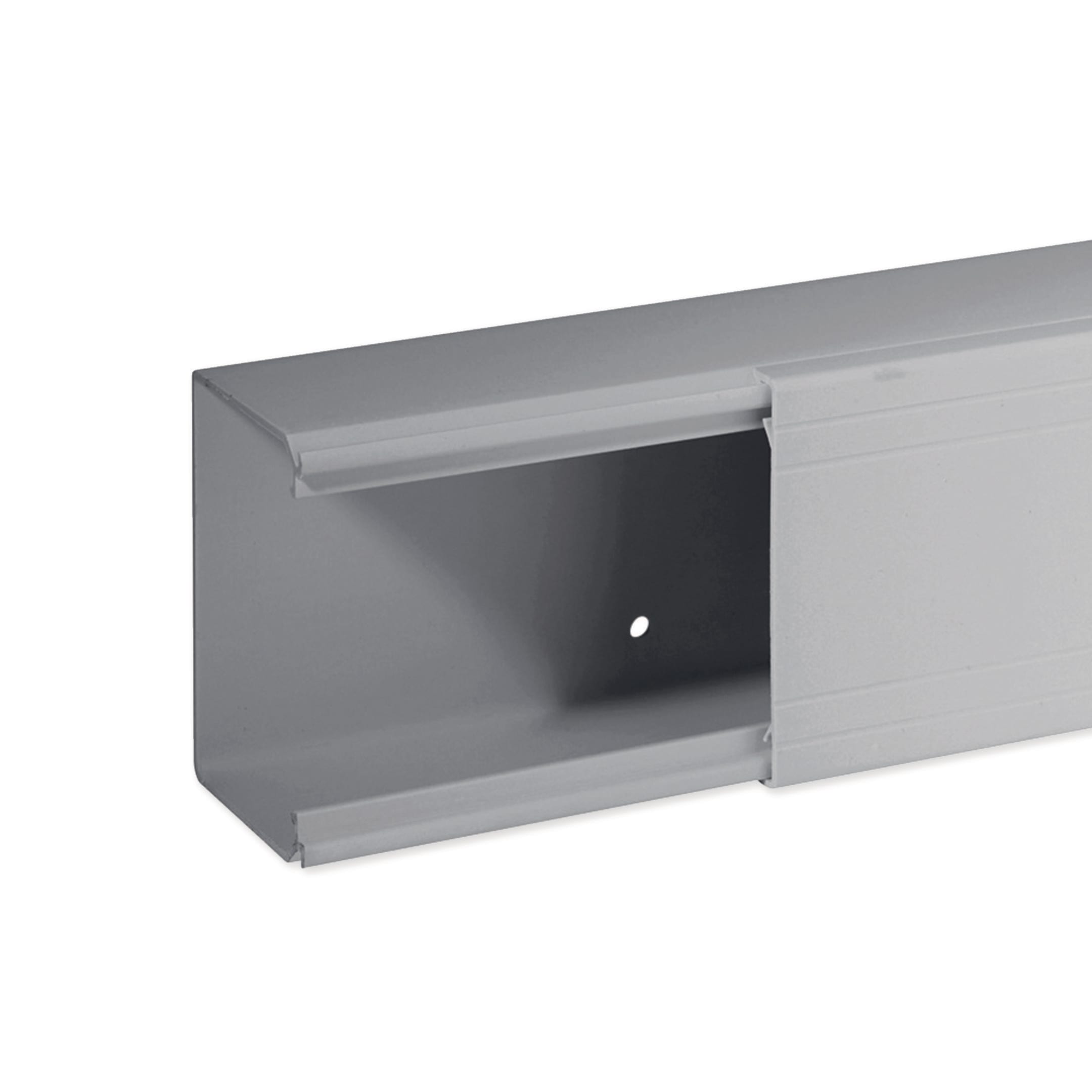 HAGER BOCCHIOTTI - Canale porta cavi con base piana grigio completo di coperchio TA-EN 80x60 G