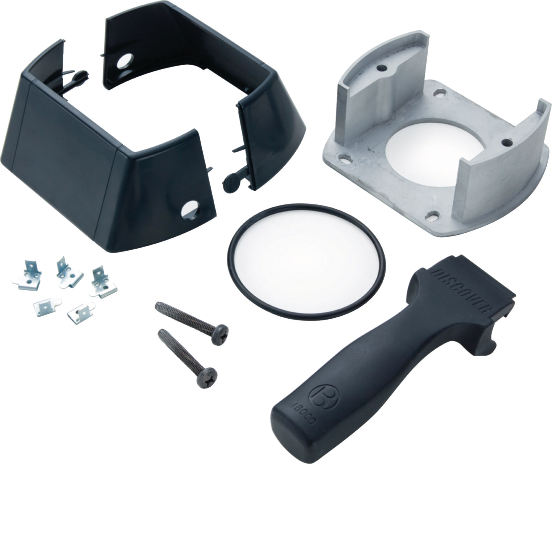 HAGER BOCCHIOTTI - Kit base-pavimento per colonna UNA nero ardesia KIT BASE UNA