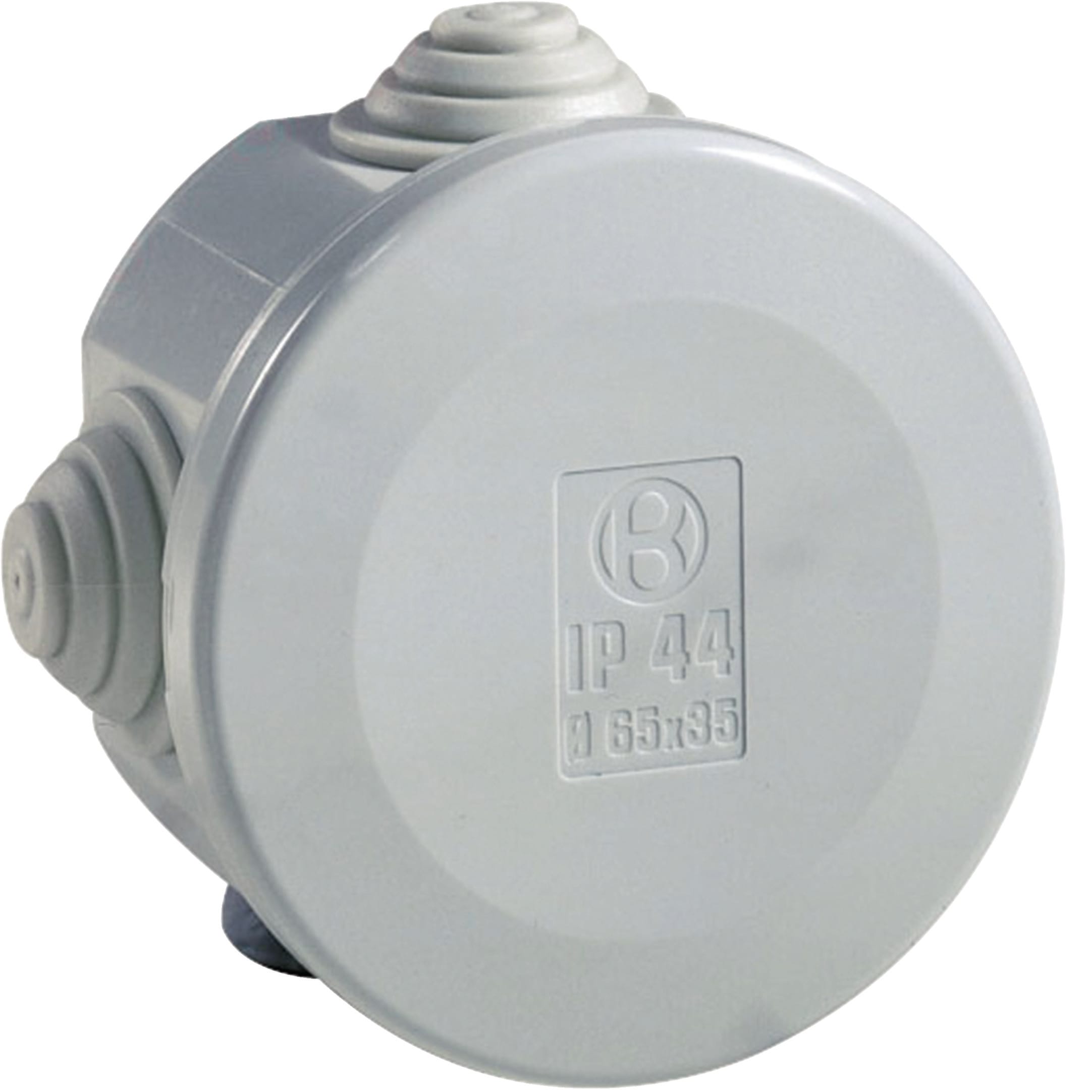 HAGER BOCCHIOTTI - Cassetta di derivazione IP44 grigia diametro 65x35 con passatubi IP44 01 GRI