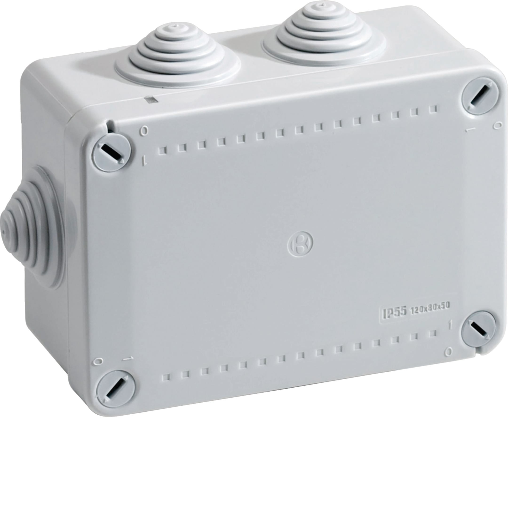 HAGER BOCCHIOTTI - Cassetta di derivazione IP55 grigia 120x80x50 1/4 di giro IP55 02 GRI