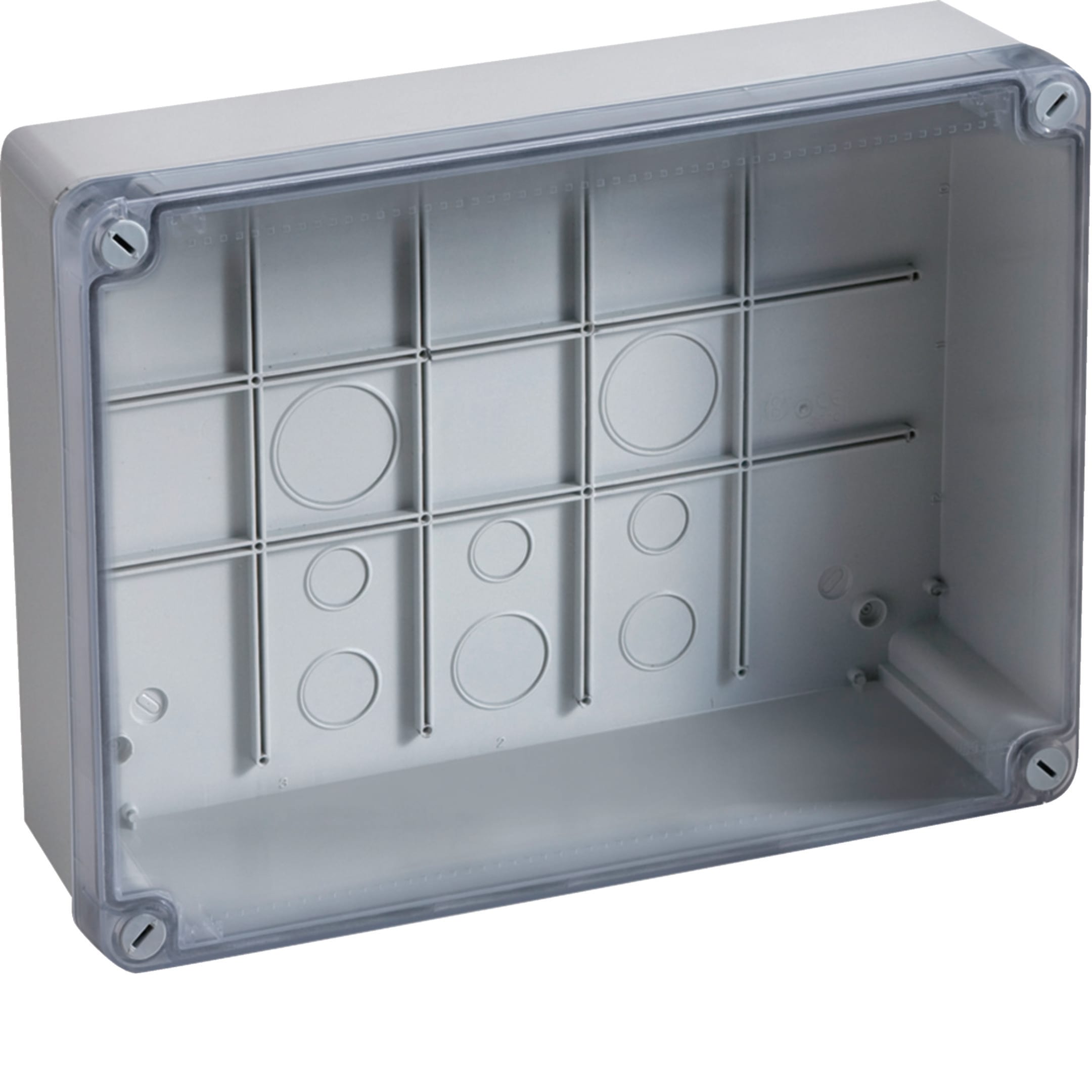 HAGER BOCCHIOTTI - IP56 07 TRASP Cassetta di derivazione cop trasparente viti 1/4 di giro GRIGIO