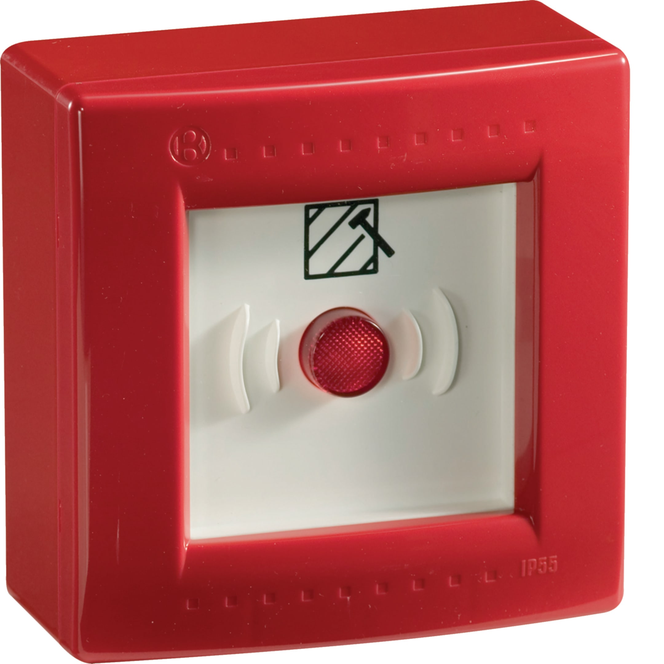 HAGER BOCCHIOTTI - Centralino con pulsante illuminabile Pablo Emergenza IP55 rosso IP55 CE PULS R
