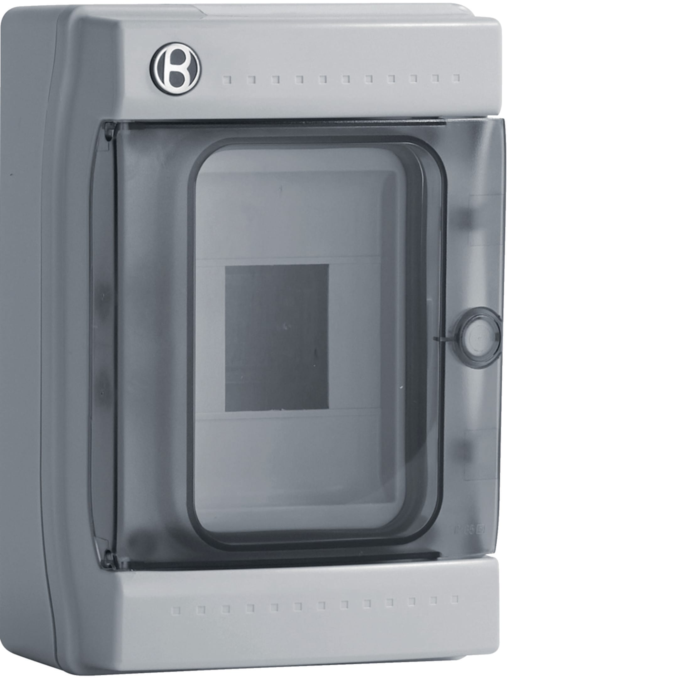 HAGER BOCCHIOTTI - Centralino 4 moduli con portella fumè Pablo IP65 grigio IP65 04 GRI