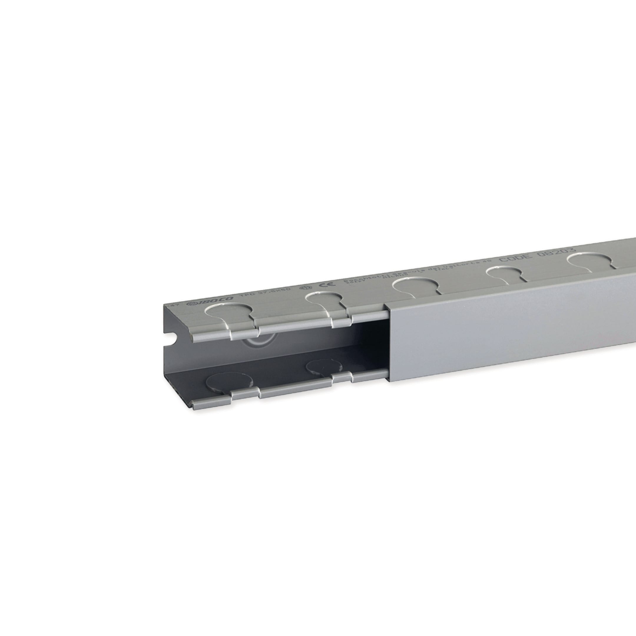HAGER BOCCHIOTTI - Canaletta con pretranciature laterali diametro 18 e 23 mm grigio TPD 37,5x50 G