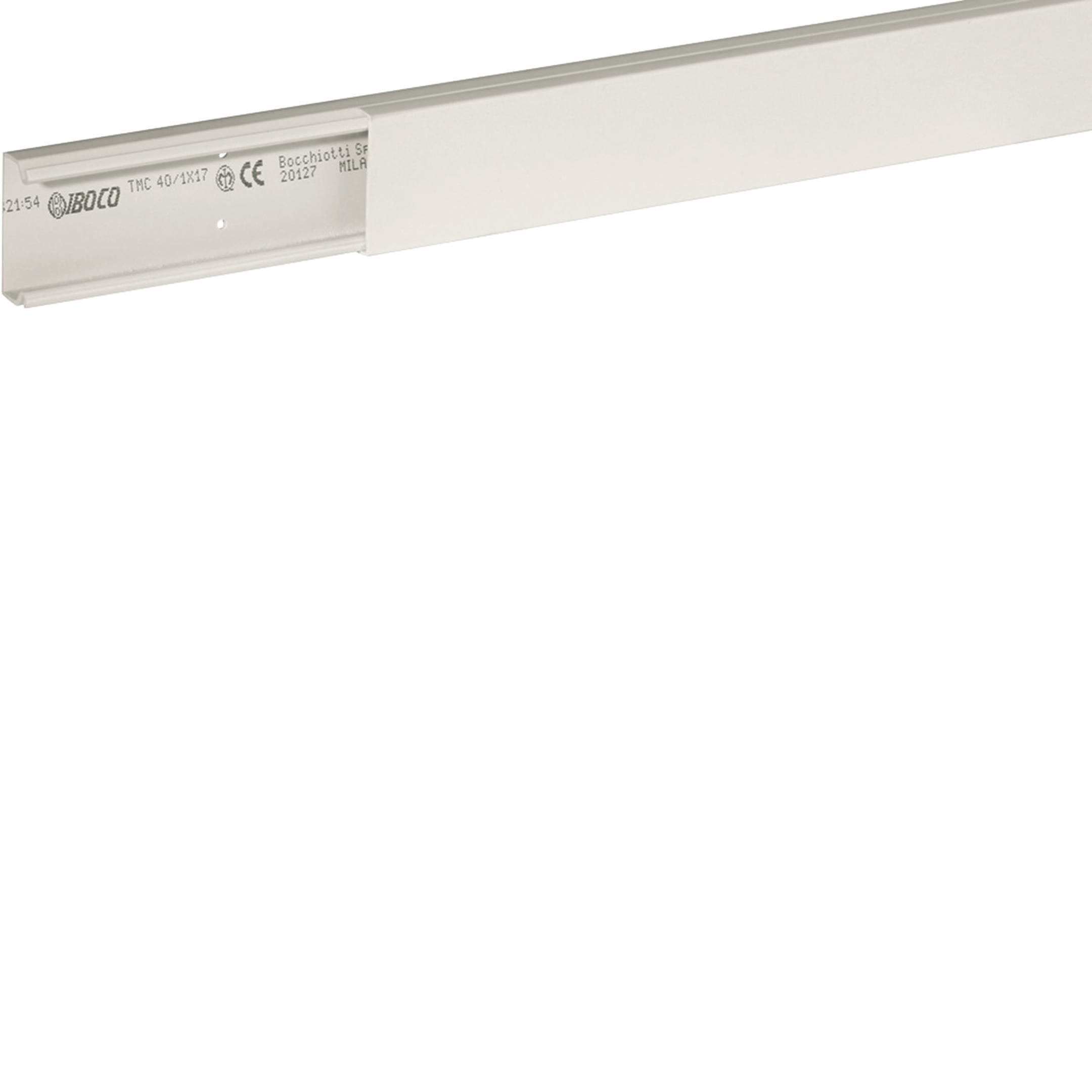 HAGER BOCCHIOTTI - Minicanale monoscomparto con coperchio standard bianco TMC 40/1x17 W