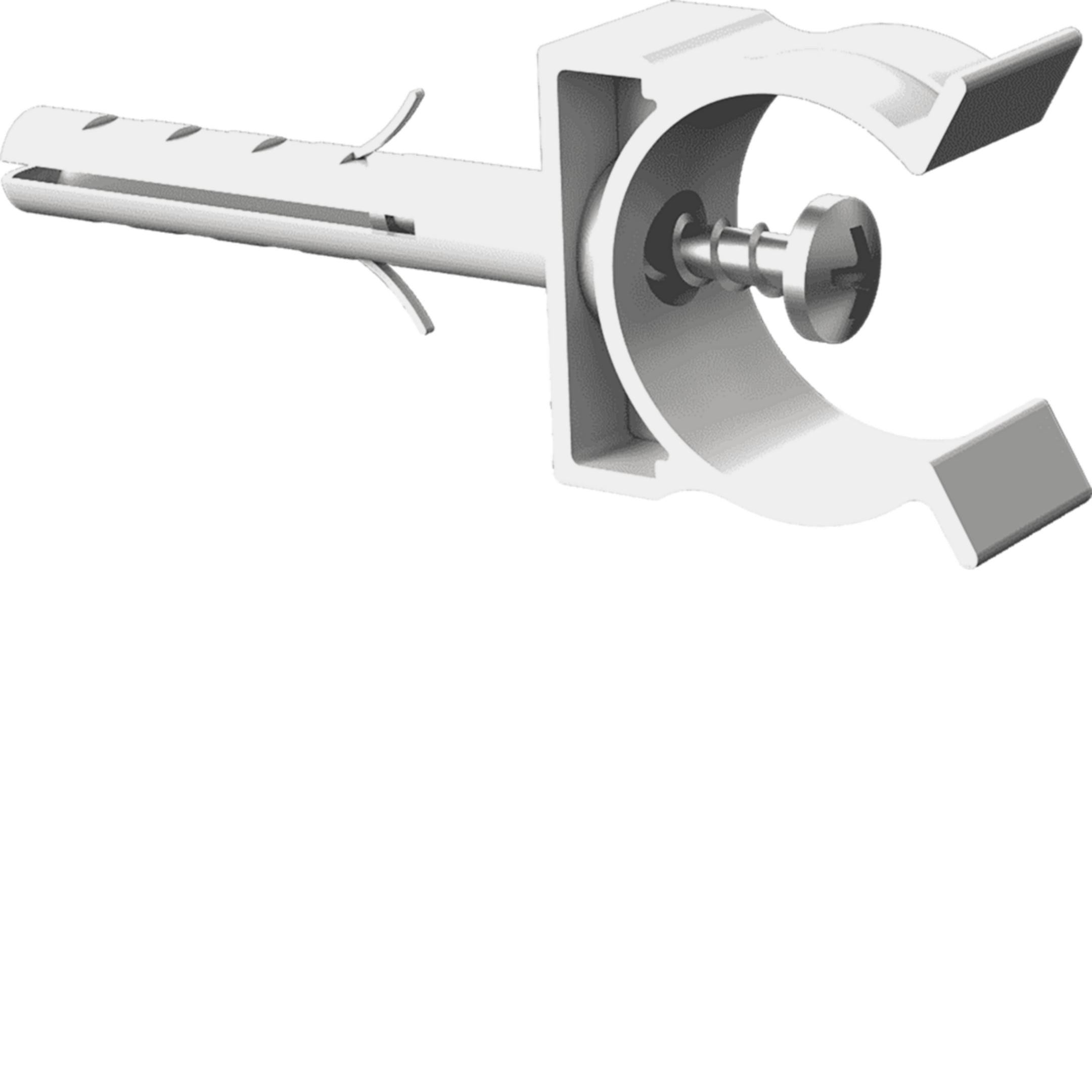 HAGER BOCCHIOTTI - Supporto fissatubo a scatto con tassello e viti per tubi rigidi da 16 mm grigio