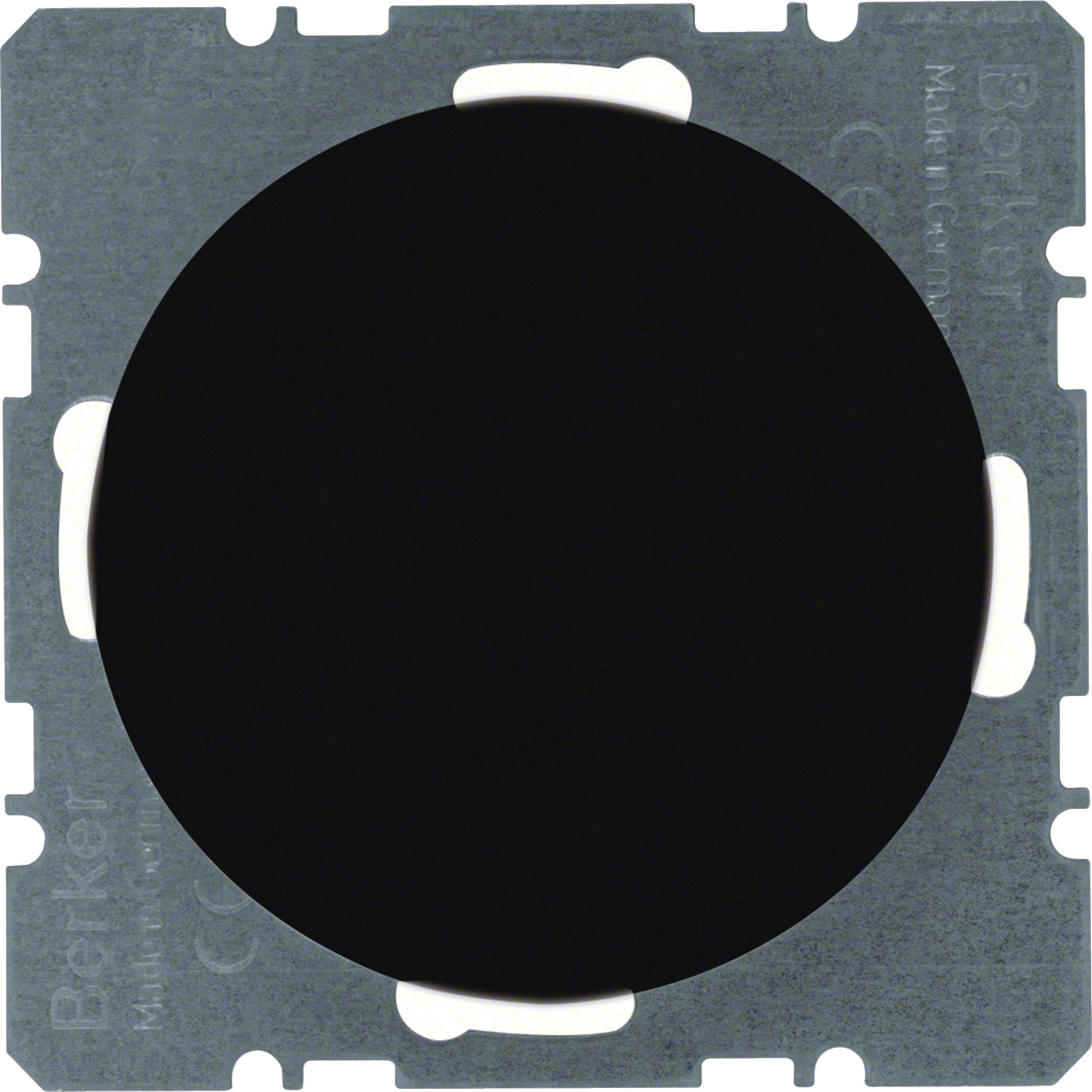 HAGER BOCCHIOTTI - Inserto cieco con pezzo centrale Berker R.1/R.3 nero lucido
