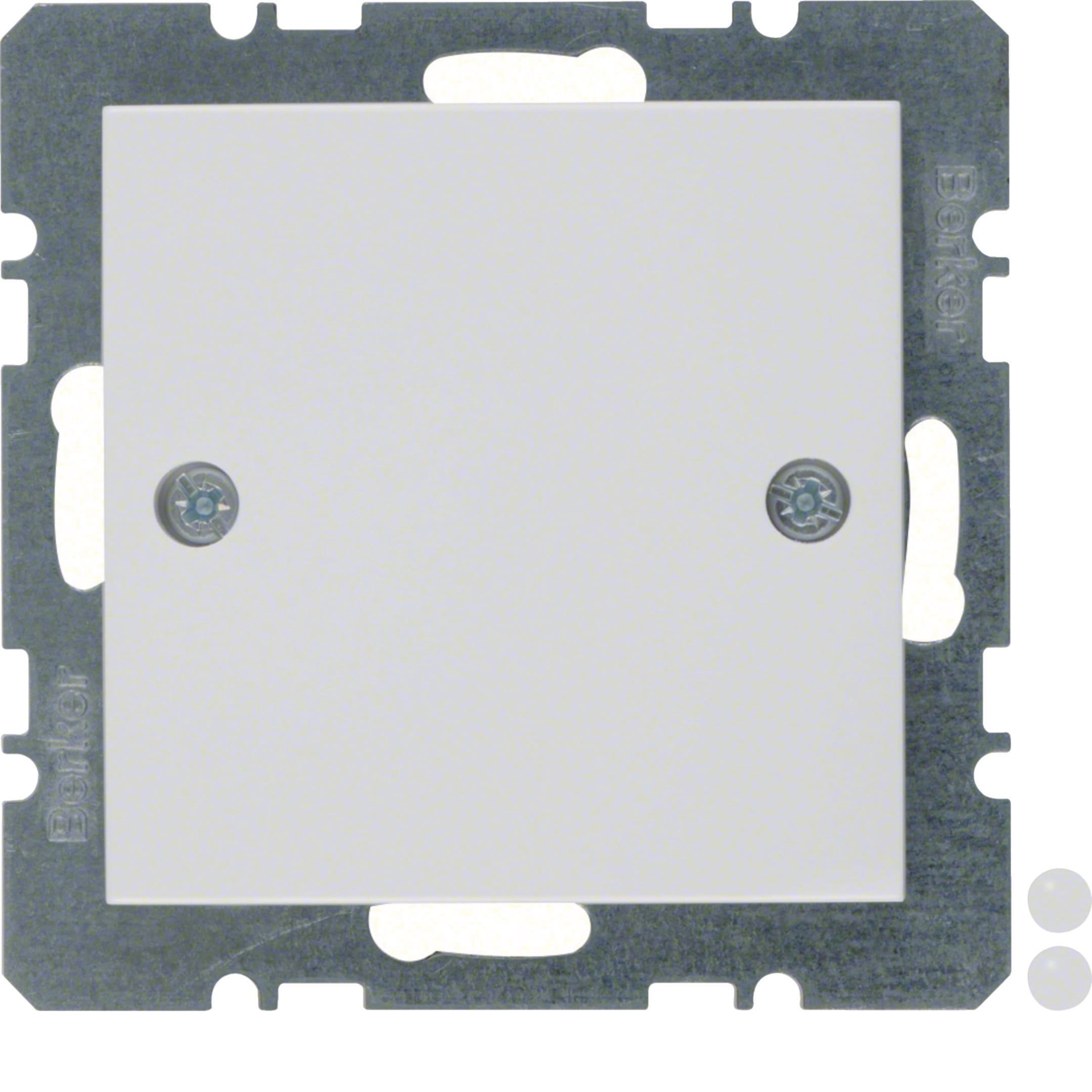 HAGER BOCCHIOTTI - Inserto cieco con pezzo c.le , avvitabile Berker S.1/B.3/B.7 bianco polare lucid