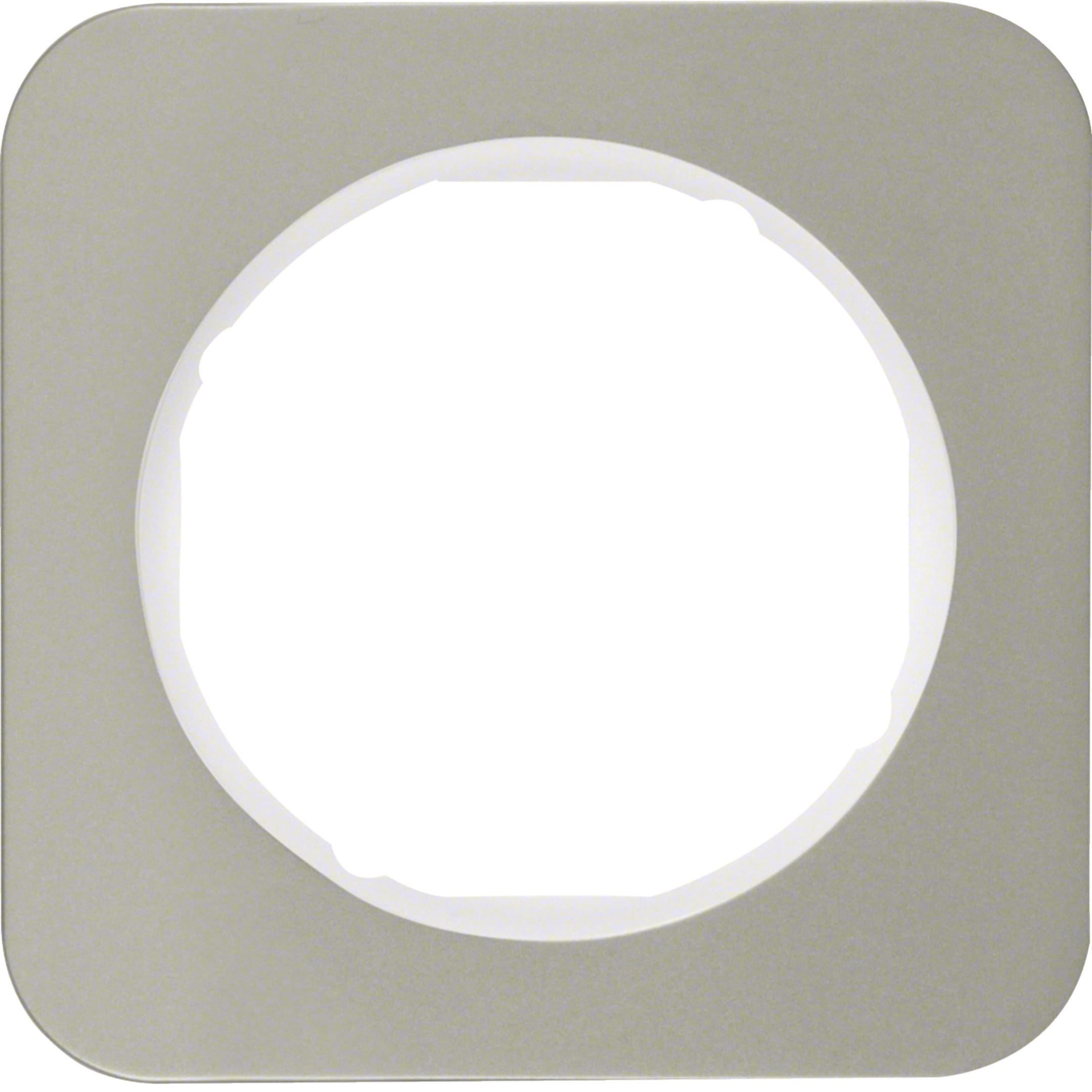 HAGER BOCCHIOTTI - Cornice singola Berker R.1 acciaio inox/bianco polare