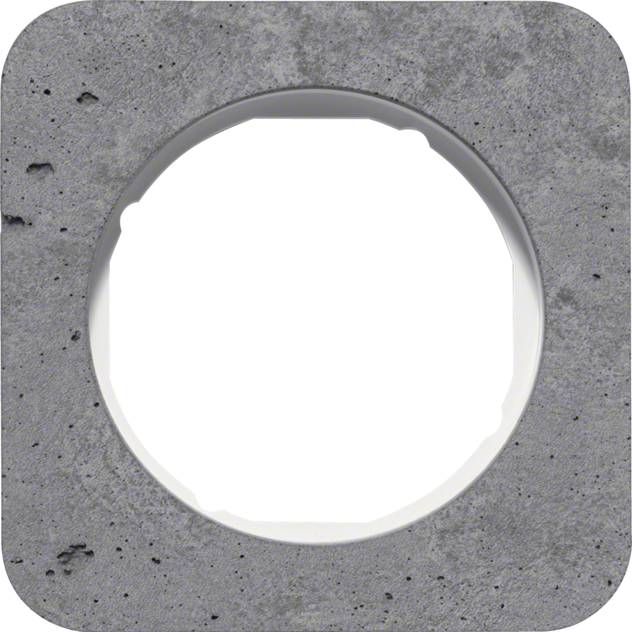 HAGER BOCCHIOTTI - Cornice singola Berker R.1 grigio/bianco polare lucido, calcestruzzo