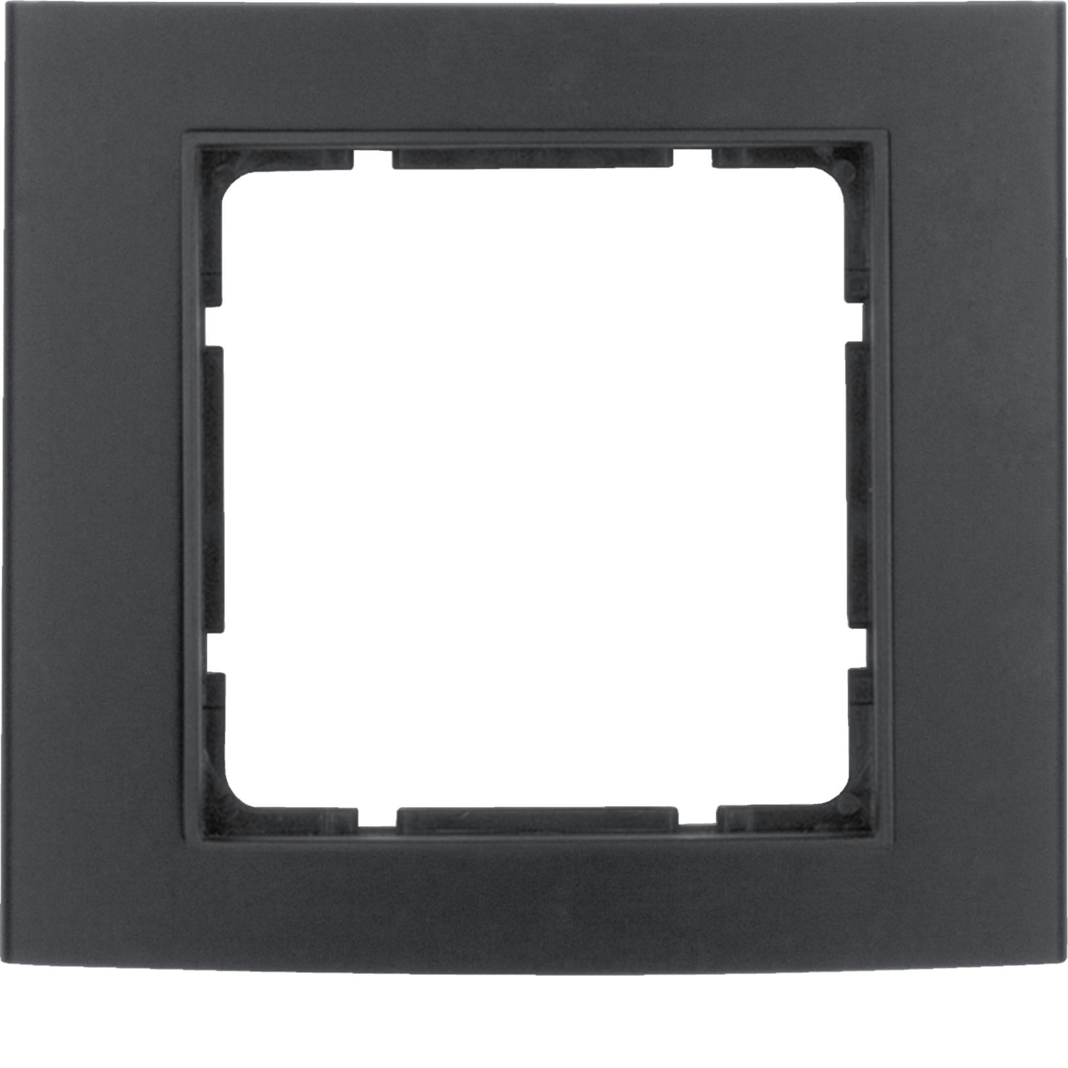HAGER BOCCHIOTTI - Cornice singola Berker B.3 alu nero/antracite opaco, alluminio anodizzato