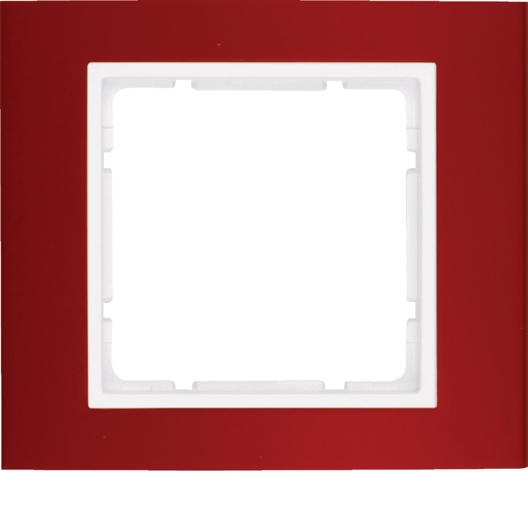 HAGER BOCCHIOTTI - Cornice singola Berker B.3 alu rosso/bianco polare opaco, alluminio anodizzato