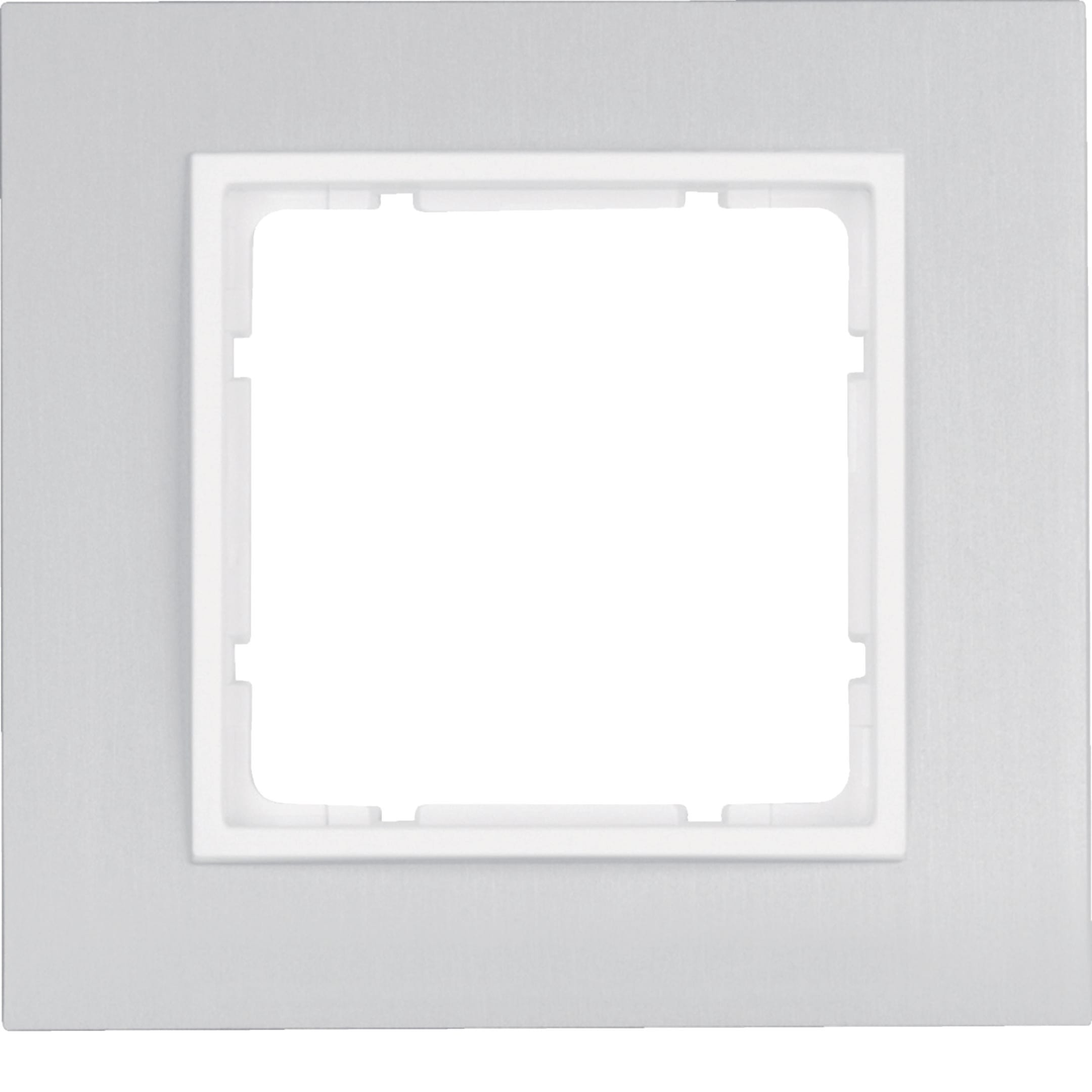HAGER BOCCHIOTTI - Cornice singola Berker B.7 alu/bianco polare opaco, alluminio anodizzato