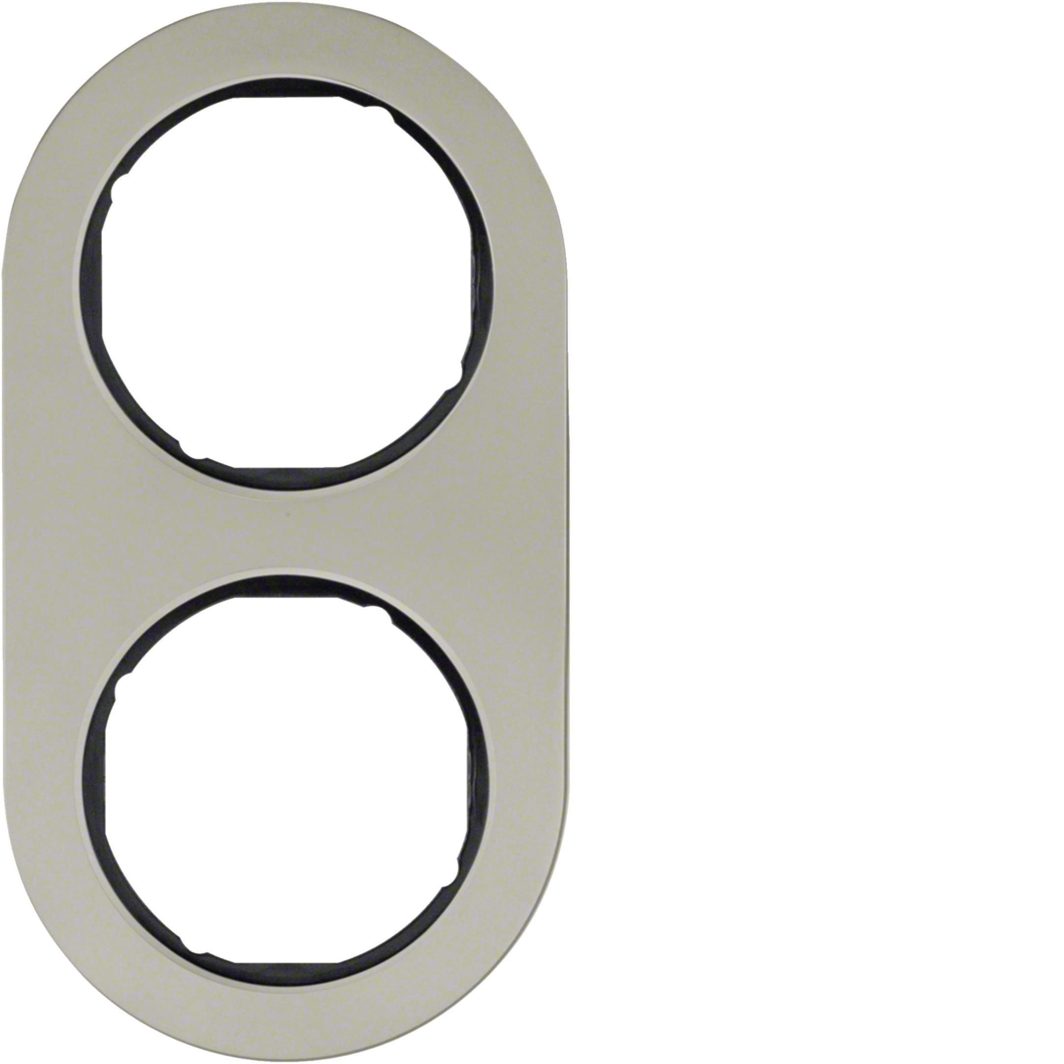 HAGER BOCCHIOTTI - Cornice doppia Serie R.classic?acciaio inox/nero, metallo opaco