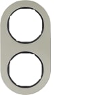 HAGER BOCCHIOTTI - Cornice doppia Serie R.classic?acciaio inox/nero, metallo opaco