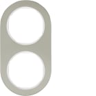 HAGER BOCCHIOTTI - Cornice doppia Serie R.classic?acciaio inox/bianco polare, metallo opaco