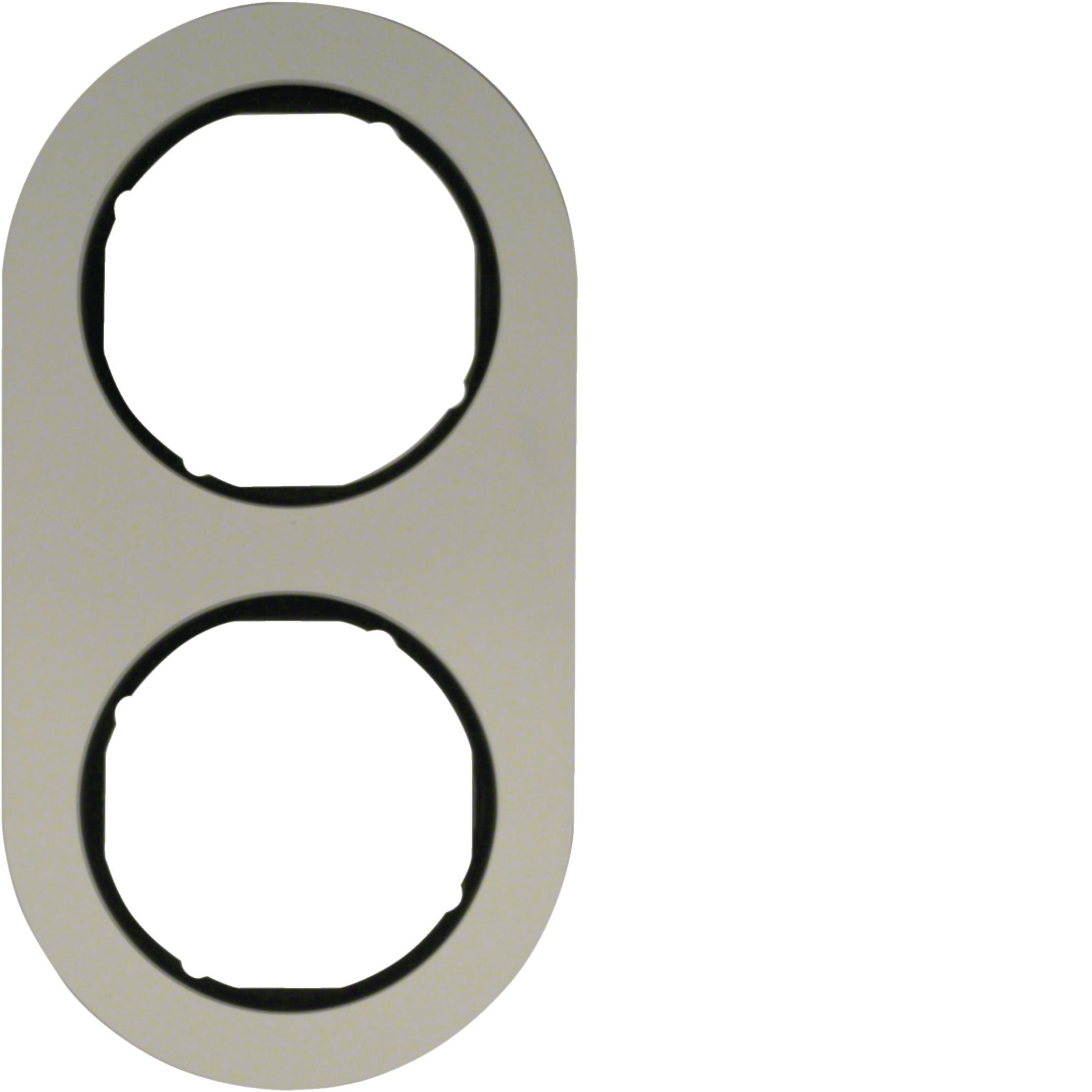 HAGER BOCCHIOTTI - Cornice doppia Serie R.classic?alu/nero, alluminio anodizzato