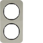 HAGER BOCCHIOTTI - Cornice doppia Berker R.1 acciaio inox/nero