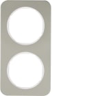 HAGER BOCCHIOTTI - Cornice doppia Berker R.1 acciaio inox/bianco polare