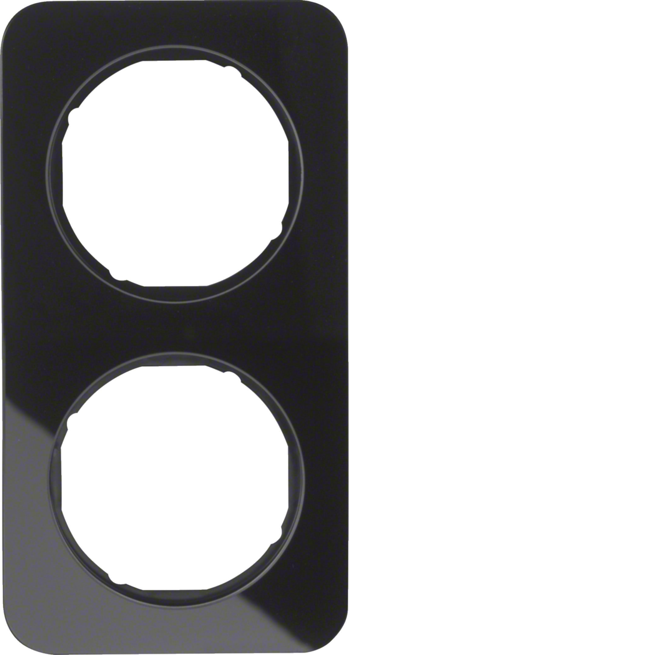 HAGER BOCCHIOTTI - Cornice doppia Berker R.1 vetro nero