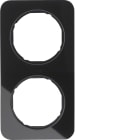 HAGER BOCCHIOTTI - Cornice doppia Berker R.1 vetro nero