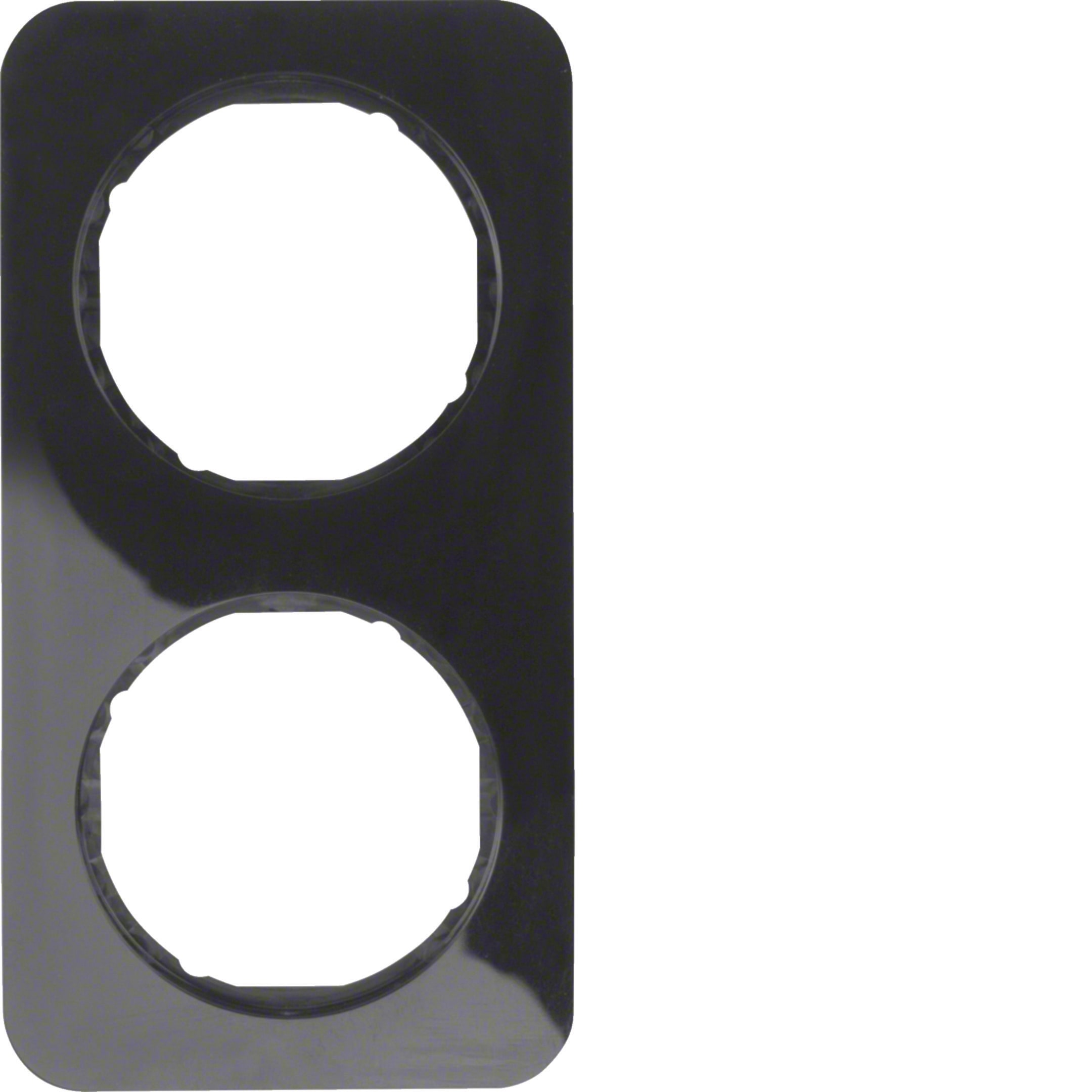 HAGER BOCCHIOTTI - Cornice doppia Berker R.1 nero lucido