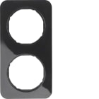 HAGER BOCCHIOTTI - Cornice doppia Berker R.1 nero lucido
