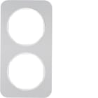 HAGER BOCCHIOTTI - Cornice doppia Berker R.1 alu/bianco polare