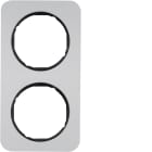 HAGER BOCCHIOTTI - Cornice doppia Berker R.1 alu/nero