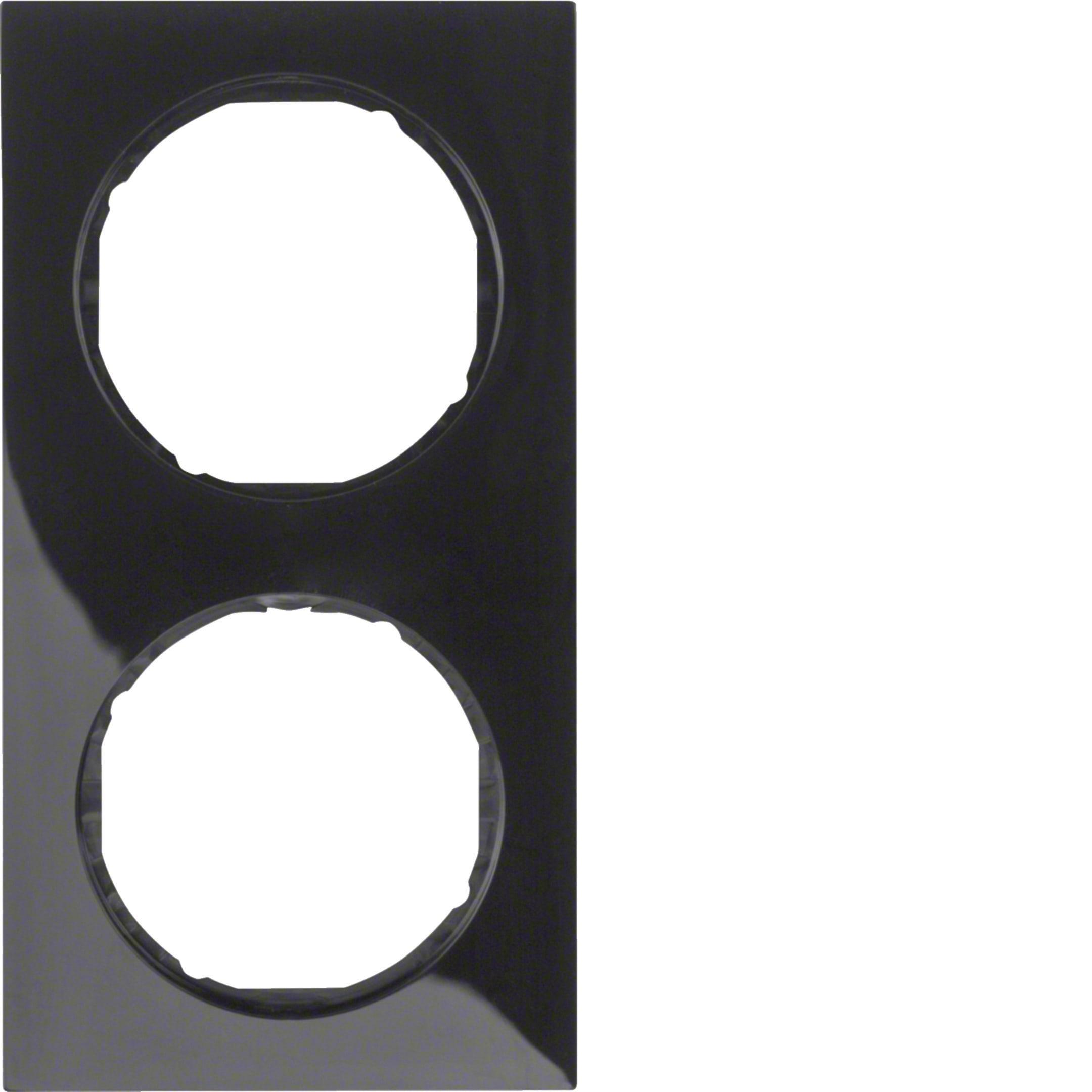 HAGER BOCCHIOTTI - Cornice doppia Berker R.3 nero lucido