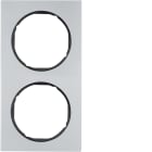 HAGER BOCCHIOTTI - Cornice doppia Berker R.3 alu/nero