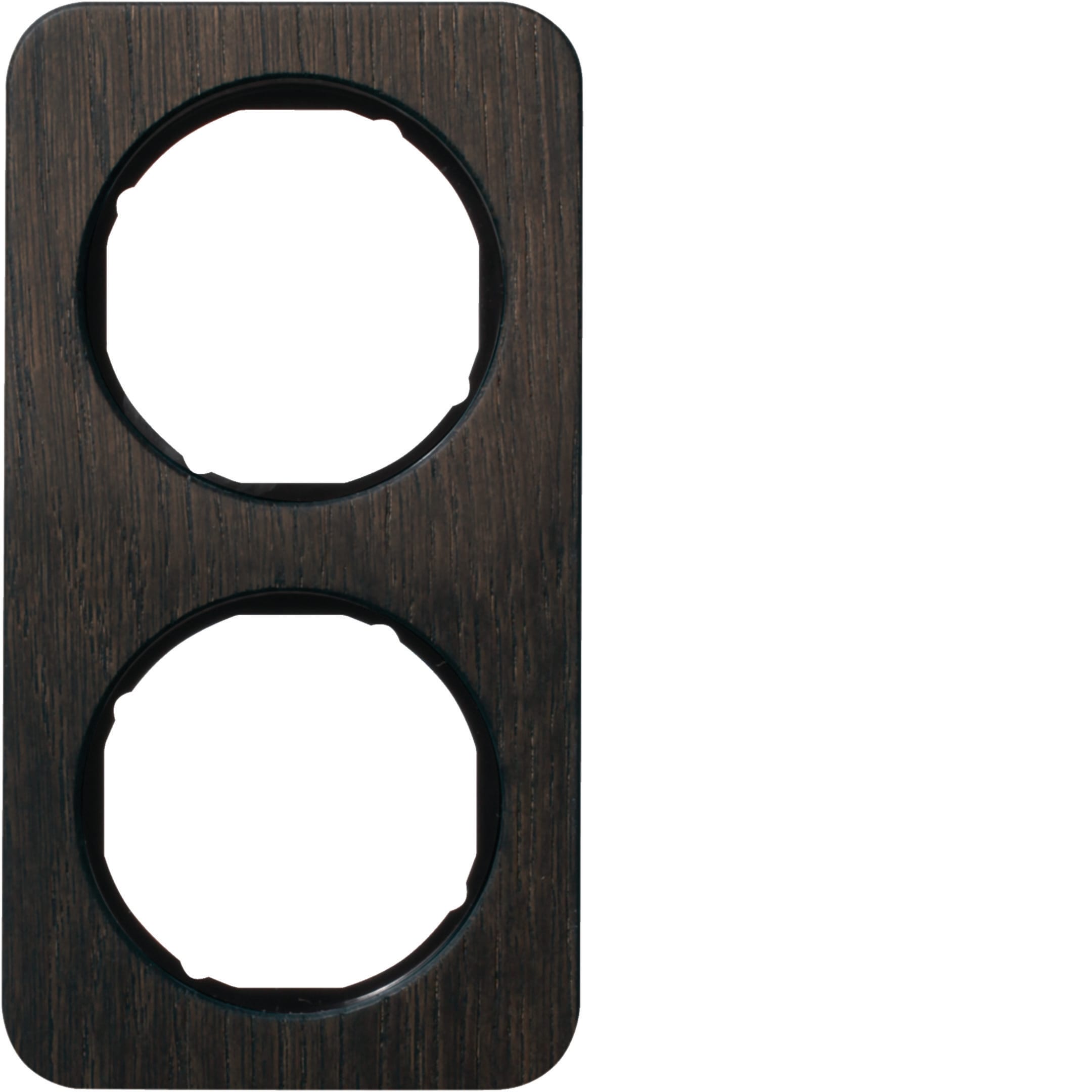 HAGER BOCCHIOTTI - Cornice doppia Berker R.1 quercia/nero lucido, legno macchiato