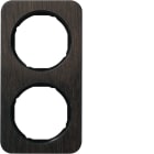 HAGER BOCCHIOTTI - Cornice doppia Berker R.1 quercia/nero lucido, legno macchiato