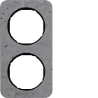 HAGER BOCCHIOTTI - Cornice doppia Berker R.1 grigio/nero lucido, calcestruzzo