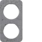 HAGER BOCCHIOTTI - Cornice doppia Berker R.1 grigio/bianco polare lucido, calcestruzzo